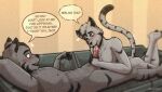 age_difference anthro balls blue_eyes blush butt dialogue digital_media_(artwork) domestic_cat duo encouragement english_text erection father_(lore) father_and_child_(lore) father_and_son_(lore) felid feline felis fur fur_markings furniture genitals green_eyes grey_body grey_fur hair hi_res incest_(lore) jinx_(solarlewds) licking male male/male mammal markings motion_lines nipples nude open_mouth oral parent_(lore) parent_and_child_(lore) parent_and_son_(lore) penetration penile penis penis_lick sex shallow_penetration simon_(solarlewds) simple_background smile sofa solarlewds son_(lore) speech_bubble tail text tongue tongue_out whiskers