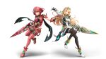  armor bodysuit cg cleavage dress garter hikari_(xenoblade_2) homura_(xenoblade_2) monolith_soft nintendo super_smash_bros super_smash_bros. sword thighhighs xenoblade xenoblade_chronicles_2 