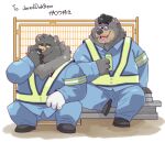  absurd_res beverage clothed clothing construction_worker duo eyewear garouzuki glasses hi_res jared_the_bear male male/male mammal smile smoking steve_jovonovich ursid 