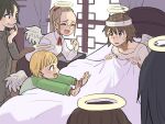  angel angel_wings feathered_wings haibane_renmei halo hikari_(haibane_renmei) kana_(haibane_renmei) kuu_(haibane_renmei) multiple_girls nemu_(haibane_renmei) osugi_illust rakka_(haibane_renmei) reki_(haibane_renmei) wings 