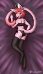  4_toes anthro azural_cobaltros bedroom_eyes clothing dakimakura_design domestic_cat feet felid feline felis female food fruit hi_res inviting licking licking_lips lingerie mammal narrowed_eyes pawpads plant seductive smile solo strawberry toes tongue tongue_out 