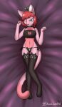  4_toes anthro azural_cobaltros choker clothing dakimakura_design feet female food fruit hi_res inviting jewelry lingerie necklace plant smile solo strawberry toes 