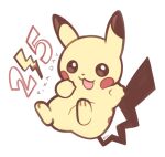  :3 :d artsy-rc commentary english_commentary full_body gen_1_pokemon hand_up highres looking_at_viewer no_humans open_mouth pikachu pikachu_day pokemon signature simple_background smile solo white_background 
