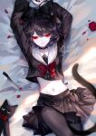  animal_ears garter nekomimi pantyhose seifuku sheya shirt_lift skirt_lift tagme tail 