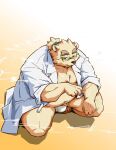  2021 anthro belly bulge clothing eyewear glasses kemono leib_(tas) male mammal navel overweight overweight_anthro overweight_male polar_bear shirt solo takagi_kyou tokyo_afterschool_summoners topwear underwear ursid ursine video_games 