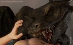  16:10 3d_(artwork) digital_media_(artwork) dragon dragonfood duo feral first_person_view horn human imminent_vore male mammal mister_pudgems reptile scalie teeth widescreen 