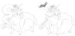  2021 after_vore apode belly big_belly big_breasts breasts burping cervid draconcopode duo female female_pred grindavikbydaylight hair hi_res legless mammal monochrome naga oral_vore overweight reptile scalie serpentine simple_background snake staff taur vore white_background 