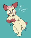  aetherouranos anthro bed blush bodily_fluids female furniture genital_fluids genitals hi_res looking_at_viewer nintendo nude paws plusle pok&eacute;mon pok&eacute;mon_(species) pussy pussy_juice simple_background solo video_games 