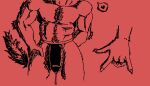  &lt;3 2021 5_fingers 7:4 abs aliasing anal anal_fingering anthro anus arm_tuft biceps big_bulge biped black_and_red bodily_fluids body_hair bulge canid canine chest_tuft claws clothed clothing cutaway digital_drawing_(artwork) digital_media_(artwork) elbow_tufts fingering fingering_self fingers front_view fur genital_fluids genital_outline hand_on_leg hand_on_thigh happy_trail jockstrap male mammal masturbation monochrome muscular muscular_anthro muscular_male navel nipples pecs penis_outline pictographics precum precum_string pubes red_background rodin simple_background sketch solo standing topless tuft underwear were werecanid werecanine werewolf 