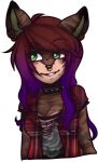  anthro brattyy breasts cleavage clothed clothing domestic_cat facial_piercing felid feline felis female hair mammal nose_piercing nose_ring piercing solo 