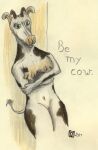  absurd_res blacktara bovid bovine breasts camel_toe cattle drawing female furryart genitals hi_res mammal nipples nude pussy traditional_media_(artwork) 