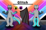  2020 3:2 anthro bat_wings canid canine canis digital_media_(artwork) fur glowing glowing_eyes glowing_markings glowing_pawpads grey_body grey_fur hi_res male mammal markings mechanical_arm membrane_(anatomy) membranous_wings model_sheet pawpads solo wings wolf 