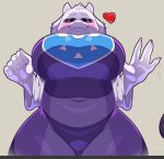  &lt;3 anthro big_breasts blush bodily_fluids boss_monster bovid breasts caprine claws clothed clothing drooling female fully_clothed fur goat hi_res huge_breasts looking_down low-angle_view mammal mature_female navel red_eyes saliva savourysausages slightly_chubby smile solo tight_clothing toriel undertale video_games white_body white_fur wide_hips 