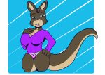  animated anthro big_(disambiguation) big_breasts breast_expansion breasts clothing digital_media_(artwork) expansion featureless_breasts female furry krita panties paws shirt_rip underwear 