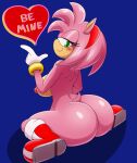 &lt;3 2021 absurd_res amy_rose anthro areola big_butt blush boots breasts butt clothing english_text eulipotyphlan female footwear gloves green_eyes half-closed_eyes handwear hedgehog hi_res holidays looking_at_viewer mammal mechspazer mostly_nude narrowed_eyes nipples pink_body pink_skin simple_background sitting smile solo sonic_the_hedgehog_(series) text valentine&#039;s_day video_games 
