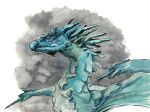  blue_body blue_scales blue_theme blue_wings dragon dstever feral grey_background ice male painting_(artwork) scales scalie simple_background solo spikecicle spikes traditional_media_(artwork) watercolor_(artwork) white_background wings wyvern 