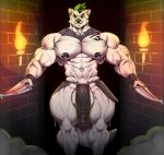  2021 abs anthro balls barazoku biceps big_muscles big_penis canid canine canis dagger dungeon ear_piercing ear_ring facial_piercing flaccid foreskin genitals hair hood humanoid_genitalia humanoid_penis looking_at_viewer male mammal melee_weapon muscular muscular_anthro muscular_male navel nipple_piercing nipple_ring nipples nose_piercing nose_ring pecs penis piercing quads smile solo standing sxfpantera tattoo thick_thighs uncut weapon wolf 