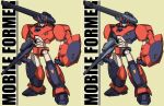  clenched_hand crossover green_eyes gun gundam highres holding holding_gun holding_weapon looking_at_viewer mecha multiple_views munya_(otikamohe) original science_fiction shoulder_cannon standing transformers variations weapon 