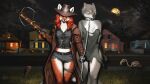  anthro canid canine canis chain clothed clothing cosplay crossbow duo female fox halloween hat headgear headwear hi_res holidays mammal night oini ranged_weapon van_helsing weapon wolf 