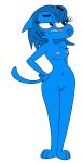  absurd_res alpha_channel anthro blue_body blue_fur blue_hair breasts cartoon_network domestic_cat felid feline felis female fur genitals hair hi_res mammal mature_anthro mature_female mefju87 nicole_watterson nipples nude pussy simple_background solo the_amazing_world_of_gumball transparent_background 
