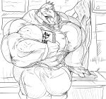  2018 absurd_res accipitrid accipitriform anthro avian beak big_bulge big_muscles big_pecs bird book bottomwear bulge clothing eagle fierglief flag furniture hand_on_table hi_res hige_pecs holding_object huge_bulge huge_muscles hyper hyper_bulge hyper_muscles hyper_pecs looking_at_viewer male monochrome muscular muscular_anthro muscular_male necktie pants pecs shirt smile solo table topwear us_flag veiny_muscle 