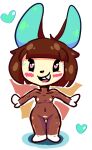  &lt;3 &lt;3_eyes animal_crossing anthro argylesockx blush bodily_fluids breasts carmen_(animal_crossing) chibi female lagomorph leporid mammal nintendo rabbit small_breasts solo sweat tongue tongue_out video_games wide_hips 