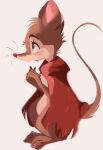  2021 anthro brown_body brown_fur don_bluth fur head_tuft hi_res mammal mouse mrs._brisby murid murine rodent simple_background solo standing the_secret_of_nimh tohupo tuft 