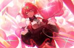  1girl absurdres alternate_costume breasts dress elbow_gloves gloves heart highres large_breasts pyra_(xenoblade) red_eyes red_hair short_hair skirt solo tarbo_(exxxpiation) valentine xenoblade_chronicles_(series) xenoblade_chronicles_2 