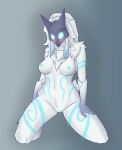  absurd_res anthro big_breasts bovid breasts caprine female fur genitals glowing glowing_eyes hi_res kindred_(lol) lamb_(lol) league_of_legends mammal markings mask nipples nude presenting presenting_pussy pussy riot_games solo umbradraws video_games white_body white_fur 