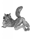  2021 4_fingers 4_toes all_fours anthro arm_tuft battlehog breast_squish breasts butt canid canine canis cheek_tuft claws digital_media_(artwork) elbow_tufts facial_tuft feet female finger_claws fingers fur genitals greyscale hair hi_res hindpaw inner_ear_fluff long_hair looking_at_viewer looking_back looking_back_at_viewer mammal monochrome nipples nude on_elbow paws pinup pose presenting presenting_hindquarters presenting_pussy pussy raised_tail shoulder_tuft signature solo squish toe_claws toe_curl toes tuft were werecanid werecanine werewolf wolf 