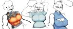  absurd_res antennae_(anatomy) anthro arm_tuft armor arthropod athletic athletic_female bee big_breasts breasts cleavage clothed clothing destiny_(video_game) elbow_tufts female fur goonie-san group hi_res hymenopteran insect looking_at_viewer mercy_(goonie-san) open_mouth simple_background smile toned_female tuft white_background 