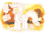  applejack_(mlp) body_horror clothing dialogue earth_pony epicsubterfuge equid equine faceless_character female friendship_is_magic grotesque hasbro hat headgear headwear horse mammal my_little_pony pony solo what 