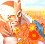  aqua_eyes blush dabura demon_boy dragon_ball dragon_ball_z fabulous flower heaven male_focus raptor_(kaakun) solo sparkle 