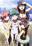  bikini cleavage megane miyafuji_miina morino_ichigo onegai_twins onodera_karen oribe_tsubaki swimsuits 