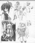  5_nenme_no_houkago chachazero evangeline_athanasia_katherine_mcdowell fate_averruncus kantoku karakuri_chachamaru mahou_sensei_negima miyazaki_nodoka monochrome sketch 