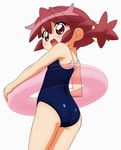  ass child competition_school_swimsuit fine from_behind fushigiboshi_no_futago_hime highres innertube looking_back one-piece_swimsuit open_mouth solo sugimura_tomokazu swimsuit twintails 