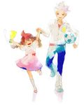  1girl ball braid brother_and_sister gouenji_shuuya gouenji_yuuka happy inazuma_eleven inazuma_eleven_(series) moc-o siblings soccer_ball telstar 