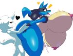  ! &lt;3 absurd_res anthro arm_pull big_breasts big_butt black_sclera blue_body blue_fur bodily_fluids breasts butt canid canine canis cum cum_in_pussy cum_inside curvaceous curvy_figure duo female from_behind_position fur genital_fluids hi_res huge_breasts hyper hyper_breasts itisjoidok joid_(itisjoidok) larger_female lucario male male/female mammal multicolored_body multicolored_fur nintendo nipples nude pok&eacute;mon pok&eacute;mon_(species) prison_guard_position red_eyes sex simple_background size_difference smaller_male smile standing standing_sex tongue tongue_out vaginal video_games voluptuous white_background white_body white_fur wide_hips yellow_eyes 