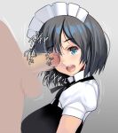 absurdres black_hair blue_eyes censored crying crying_with_eyes_open eye_socket highres looking_at_viewer maid maid_headdress masao mosaic_censoring motion_lines open_mouth original penis penis_in_eye short_hair skull_fucking tearing_up tears 