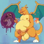  abdominal_bulge absurd_res after_vore anthro balls belly big_balls big_belly big_nipples big_pecs big_penis blush bodily_fluids charizard claws dragon duo erection fire foreskin genital_fluids genitals hi_res hyaenid inside_stomach internal licking licking_lips male male/male mammal nintendo nipples non_fatal_vore organs overweight pecs penis pok&eacute;mon pok&eacute;mon_(species) precum scot_young simple_background smug smug_face smug_grin spiral_eyes stomach thick_tail tongue tongue_out ventesthefloof video_games vore wet wings 
