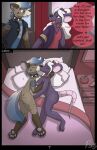  absurd_res anthro bed clothing comic duo female female/female furniture hi_res hyaenid magic magic_user mammal murid murine nude plantigrade rat rodent roxythefoxy undressing witch 