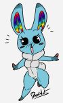 2020 anthro blue_body blue_fur blush breasts cotton_tail curvy_figure energetic female fur lagomorph leporid looking_at_viewer mammal multicolored_body multicolored_ears multicolored_fur navel neck_tuft open_mouth pachislot rabbit rainbow rainbow_ears short_stack simple_background solo surprised_expression thick_thighs tuft two_tone_body two_tone_fur voluptuous wide_hips 