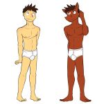  alternate_species anthro blake_jackson briefs bulge clothed clothing duo equid equine fuze hi_res horse human humanized male mammal navel nipples simple_background texnatsu tighty_whities topless underwear underwear_only white_background white_clothing white_underwear 