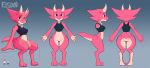  anthro bell bell_collar blue_eyes bottomless breasts clothed clothing collar elsian featureless_crotch female hi_res horn jennie_koe_bolde jingle_bell kobold looking_at_viewer model_sheet non-mammal_breasts partially_clothed pink_body pink_scales reptile scales scalie simple_background solo tagme topwear tube_top 