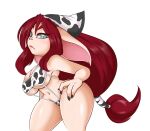  alpha_channel animal_print bandlebro big_breasts bikini breasts cleavage clothed clothing cow_print estelle_(bandlebro) female hand_on_hip league_of_legends not_furry riot_games short_stack sling_bikini solo swimwear video_games yordle 