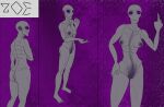  alien alien_humanoid arkanumzilong_(artist) butt female genitals hi_res humanoid nude pussy roswell_grey sectoid standing video_games x-com 