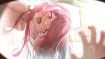  1girl :d absurdres bath bathroom breasts day fugutai_ten highres himehina_channel light_smile long_hair looking_at_viewer open_mouth pink_eyes pink_hair purple_eyes red_eyes smile tanaka_hime virtual_youtuber 