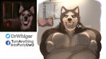  2021 anthro anthrofied canid canine canis creepypasta crossed_arms dialogue domestic_dog dr.whiger duo english_text hi_res humor husky looking_at_viewer male mammal muscular muscular_anthro muscular_male nordic_sled_dog offscreen_character open_mouth open_smile photo smile smile.dog solo_focus spitz teeth text url watermark 