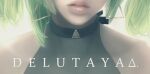  1girl character_name close-up delutaya earrings fta green_hair halter_top halterneck indie_virtual_youtuber jewelry parted_lips realistic shoulders solo triangle_earrings twintails virtual_youtuber 