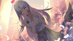  blush dress fate/grand_order fate_(series) feathers gray_hair kainownill long_hair tagme_(character) 